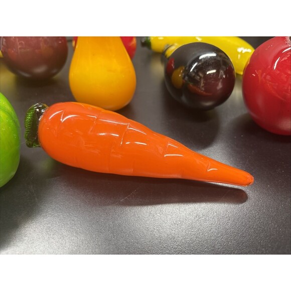 Vintage Murano Style Art Glass Hand-Blown Fruit and Vegetables Lot 10 pc - Picture 3 of 6